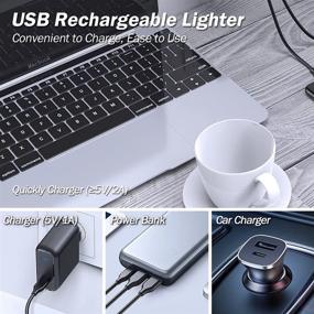 img 1 attached to 🕯️ JEVSTU Electric Candle Lighter USB Rechargeable with Arc Windproof Plasma Flame, Long Stick for Candle BBQ Camping Kitchen Stove - White