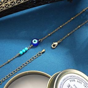 img 2 attached to 🧿 Dainty Gold/Silver Evil Eye Bracelet for Women - Turquoise Ojo Turco Protection Jewelry for Family and Friends