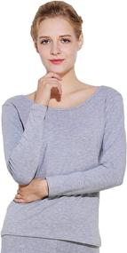 img 2 attached to 👚 Luxurious Liang Rou Scoop Neck Modal & Cotton Thermal Underwear Shirt: Ultimate Comfort for Women