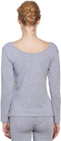 img 3 attached to 👚 Luxurious Liang Rou Scoop Neck Modal & Cotton Thermal Underwear Shirt: Ultimate Comfort for Women