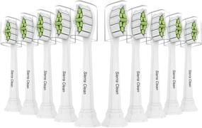 img 3 attached to 🦷 Highly Efficient Sierra Clean Replacement Toothbrush Heads for Sonicare DiamondClean HX6063/65 - Pack of 10 in Pristine White