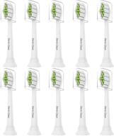 🦷 highly efficient sierra clean replacement toothbrush heads for sonicare diamondclean hx6063/65 - pack of 10 in pristine white logo