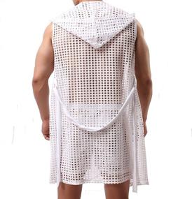 img 2 attached to 🩲 Sleeveless Transparent Bathrobes: Men's Clothing and Lounge Sleepwear in Lingerie Style