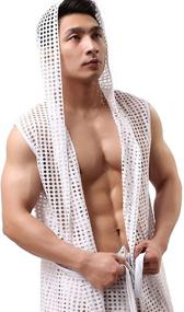 img 3 attached to 🩲 Sleeveless Transparent Bathrobes: Men's Clothing and Lounge Sleepwear in Lingerie Style