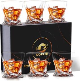 img 4 attached to 🥃 COPLIB Whiskey Glasses Set of 6, Old Fashioned Glasses in Luxury Box, High-Quality 11 OZ Crystal Glasses for Whiskey Enthusiasts, Rocks Glasses for Bourbon, Scotch, Cocktail, Liquor, and Rum Drinks - Twist