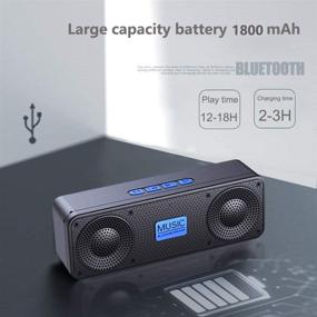 img 3 attached to Улучшенная портативная акустическая система с Bluetooth 5.0: Hi-Fi 3D-стерео, усиленный бас, 18 часов проигрывания, FM-радио, встроенный микрофон, беспроводной диапазон 100 футов - идеальна для использования на открытом воздухе.