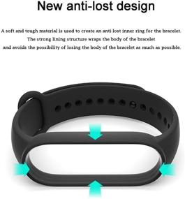 img 2 attached to 📲 PIXESTT 8 PCS Straps for Mi Band 5/Amazfit Band 5 - Anti-Lost Silicone Accessories for Xiaomi Mi Band 5