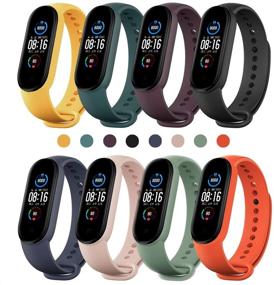 img 4 attached to 📲 PIXESTT 8 PCS Straps for Mi Band 5/Amazfit Band 5 - Anti-Lost Silicone Accessories for Xiaomi Mi Band 5