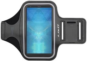 img 4 attached to 🏃 J&D Sports Armband for LG Stylo 5 / LG Stylo 4 / LG Stylo 4 Plus - Running Armband with Key Holder & Earphone Slot, Ideal for Workout & Active Lifestyle