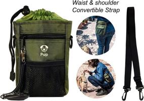 img 1 attached to 🐾 Ultimate Dog Walking Training Pouch Bag with Bonus Clicker Trainer - Built-in Double Poop Bag Dispenser, Drawstring Closure - Carries Balls, Toys, Treats - 3 Ways to Wear