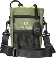 🐾 ultimate dog walking training pouch bag with bonus clicker trainer - built-in double poop bag dispenser, drawstring closure - carries balls, toys, treats - 3 ways to wear logo