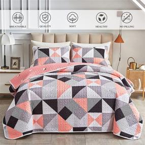 img 3 attached to FlySheep Geometric Bedspread Triangles Microfiber
