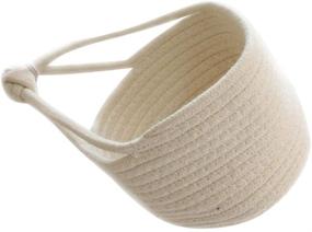 img 3 attached to 🧺 IMIKEYA Small Cotton Rope Wall Hanging Storage Basket for Baby Nursery - Organizer Bin for Clothes, Toys, Keys, and More