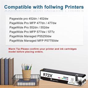 img 3 attached to Miss Deer Upgraded 972X 972A 972 Black Ink Cartridge: Compatible for HP Pagewide Pro 452dn 452dw 477dn 477dw 552dw 552dn 577dw 577z Printer (1 X Black)