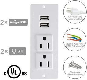 img 3 attached to 💡 Эффективная встраиваемая сетевая розетка с USB: устанавливается с двумя сетевыми розетками и USB-хабами - идеально подходит для письменного стола, стола, конференции, дивана, шкафа и ящика.