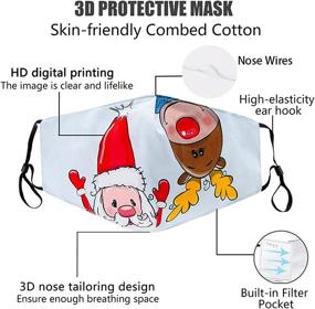 img 2 attached to 🎅 ASOONYUM 5-Pack Christmas Face Masks with 10 Replacement Filters and Nose Wires