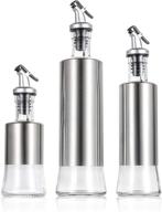 🌿 tebery 3 pack stainless steel olive oil dispenser bottle set - 17, 10, and 7oz sizes for drip-free oil and vinegar cruet experience logo