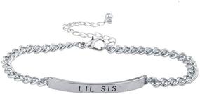 img 1 attached to LUX ACCESSORIES Silver Tone Big Sister Little Sister BFF Best Friend ID Bracelet Set