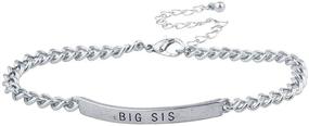 img 2 attached to LUX ACCESSORIES Silver Tone Big Sister Little Sister BFF Best Friend ID Bracelet Set
