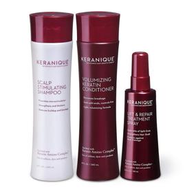 img 4 attached to 🔝 Keranique 60 Day Lift & Repair Kit: Shampoo, Conditioner, and Treatment Spray with Keratin Amino Complex. Seals Split Ends, Sulfate, Dye, and Paraben-Free