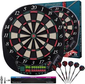 img 4 attached to 🎯 Electronic Dart Board – 13.5 inch, Electronic Scoreboard, Plastic Tip Darts, LED Display, 6 Soft Tip Darts