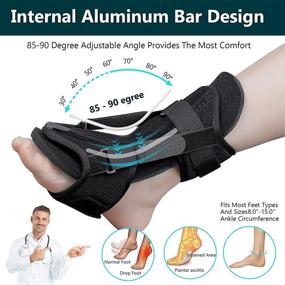 img 2 attached to 🌿 Ultimate Solution for Plantar Fasciitis: Night Splint Foot Dorsal Orthotic Brace with Adjustable Arch Support, Achilles Tendonitis Relief, and Bonus Accessories - Perfect for Women and Men