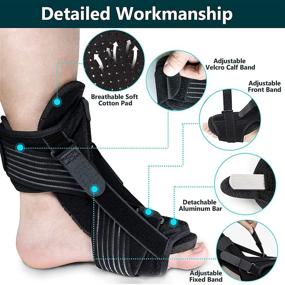 img 1 attached to 🌿 Ultimate Solution for Plantar Fasciitis: Night Splint Foot Dorsal Orthotic Brace with Adjustable Arch Support, Achilles Tendonitis Relief, and Bonus Accessories - Perfect for Women and Men