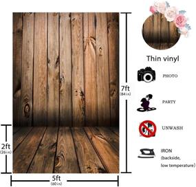 img 3 attached to 📸 5x7ft Brown Wood Floor Photography Backdrop - Rustic Wooden Background for Newborn Baby Kids Portrait Photo Booth Studio Props