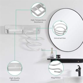 img 2 attached to AXUAN Hair Dryer Holder Wall Mount: Organize 💇 Your Hair Care Styling Tools in Bathroom &amp; Bedroom (Silver)