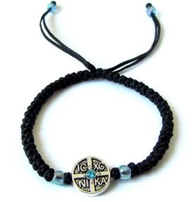 img 4 attached to 📿 Authentic Black Handmade Christian Orthodox Komboskoini Prayer Rope Bracelet BR1: Adjustable Cord Included
