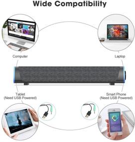 img 1 attached to Soulion R30 USB Powered Computer Speakers with RGB Lights, Switch Button, Surround Sound Speaker for Desktop Laptop - Portable PC Sound Bar