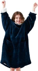 img 4 attached to EHEYCIGA Oversized Lightweight Kids' Sweatshirt for Home Use