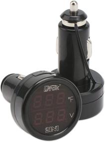 img 3 attached to DROK Автомобильный термометр: Цифровой вольтметр и термометр с LED-дисплеем - Многофункциональный вольтметр-термометр для автомобильных и мотоциклетных аккумуляторов
