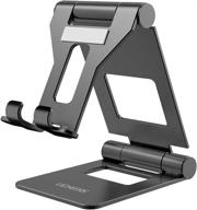 adjustable tablet stand, ipad stand, desk phone holder dock for ipad pro 9.7, 10.5, 12.9 air mini 4 3 2, iphone 13 12 11 pro max, samsung galaxy, microsoft surface, kindle, e-reader (black) логотип