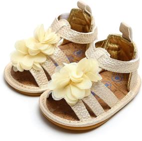 img 2 attached to 👣 Outdoor Summer Shoes for Baby Boys and Girls - Rubber Sole First Walker Sandals for Toddler Girls and Boys