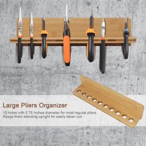 img 2 attached to 🔧 Wokyy Screwdriver Organizer, Pliers & Hammer Storage Rack - Wall-Mounted Bamboo Tool holder for Garage Workshop (3 Pack)