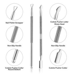 img 2 attached to 💅 Professional Cuticle Trimmer Set - YINYIN Stainless Steel Cuticle Remover Nippers and Pusher Tool Kit for Manicure and Pedicure, Durable Clippers for Fingernails and Toenails