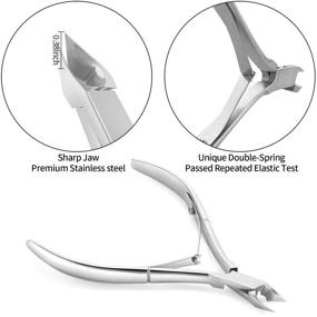 img 3 attached to 💅 Professional Cuticle Trimmer Set - YINYIN Stainless Steel Cuticle Remover Nippers and Pusher Tool Kit for Manicure and Pedicure, Durable Clippers for Fingernails and Toenails