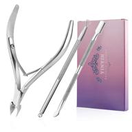 💅 professional cuticle trimmer set - yinyin stainless steel cuticle remover nippers and pusher tool kit for manicure and pedicure, durable clippers for fingernails and toenails logo