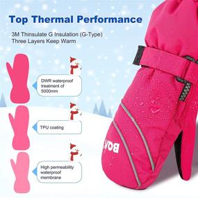 img 2 attached to 🧤 BQA Kids Ski Mittens: Warm & Waterproof Winter Gloves for Boys and Girls