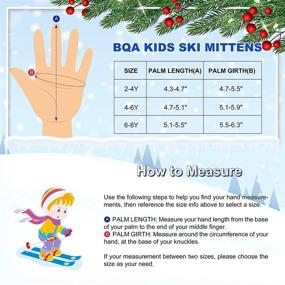 img 3 attached to 🧤 BQA Kids Ski Mittens: Warm & Waterproof Winter Gloves for Boys and Girls