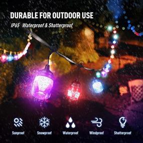 img 3 attached to 🎶 Colorful Outdoor String Lights with Music Sync - Waterproof LED RGB Lights for Patio, Backyard and Christmas, 41FT Length