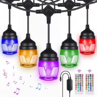 🎶 colorful outdoor string lights with music sync - waterproof led rgb lights for patio, backyard and christmas, 41ft length логотип