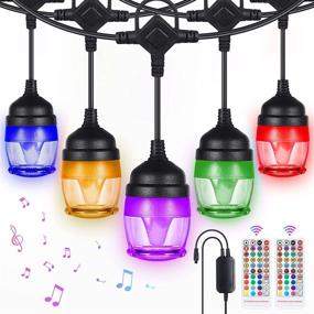 img 4 attached to 🎶 Colorful Outdoor String Lights with Music Sync - Waterproof LED RGB Lights for Patio, Backyard and Christmas, 41FT Length