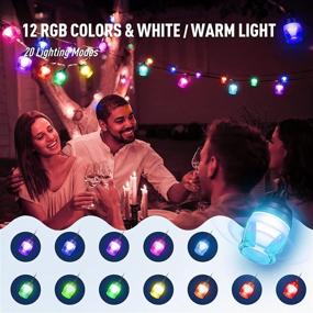 img 2 attached to 🎶 Colorful Outdoor String Lights with Music Sync - Waterproof LED RGB Lights for Patio, Backyard and Christmas, 41FT Length