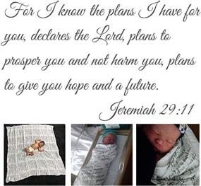 img 3 attached to 📖 Jeremiah Scripture Swaddle Blanket Gift Set: Ultra-Soft 100% Cotton Muslin Receiving Blankets, Extra Large, 2 Pack - I Know The Plans I Have for You