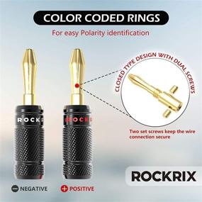 img 1 attached to ROCKRIX 12 кусочков банановые вилки (6 пар), 24К позолоченные двойные закрытые винтовые банановые разъемы для акустического кабеля, настенной панели, домашнего кинотеатра, аудио/видео ресивера, усилителей, звуковых систем