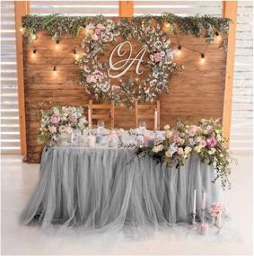 img 4 attached to 🎀 Optimized Rectangle Tablecloth with Fluffy Skirting: Stylish Decoration