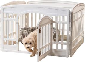 img 4 attached to IRIS USA Dog Playpen - Pet Exercise Pen with Door - Adjustable 4 to 8 Panel Sizes