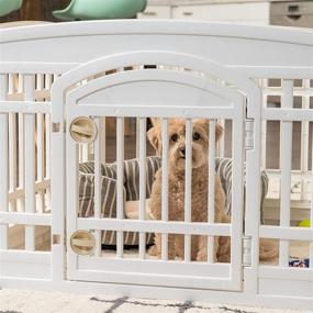 img 2 attached to IRIS USA Dog Playpen - Pet Exercise Pen with Door - Adjustable 4 to 8 Panel Sizes